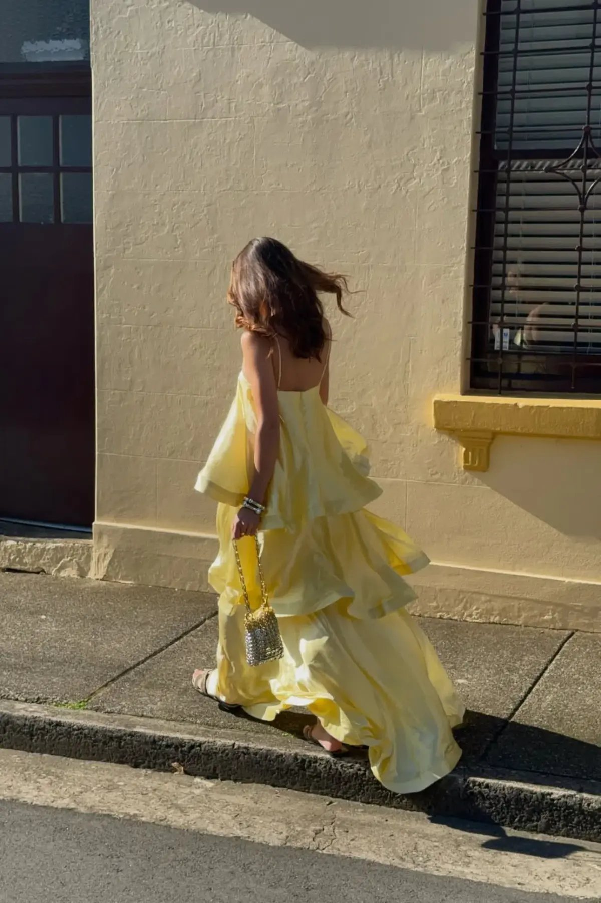 Elliatt Tilly Tiered Maxi Dress Butter Yellow Size M/AU 10 photo 3