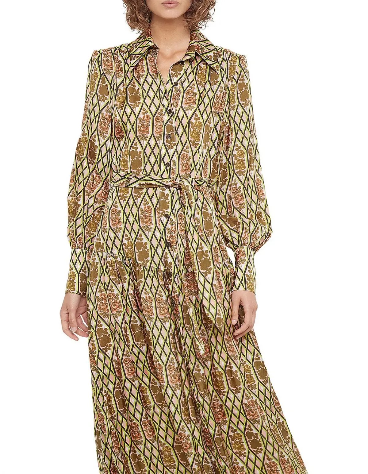 Manning Cartell Sugar Pop Long Sleeve Shirt Dress Floral Size 10 photo 4