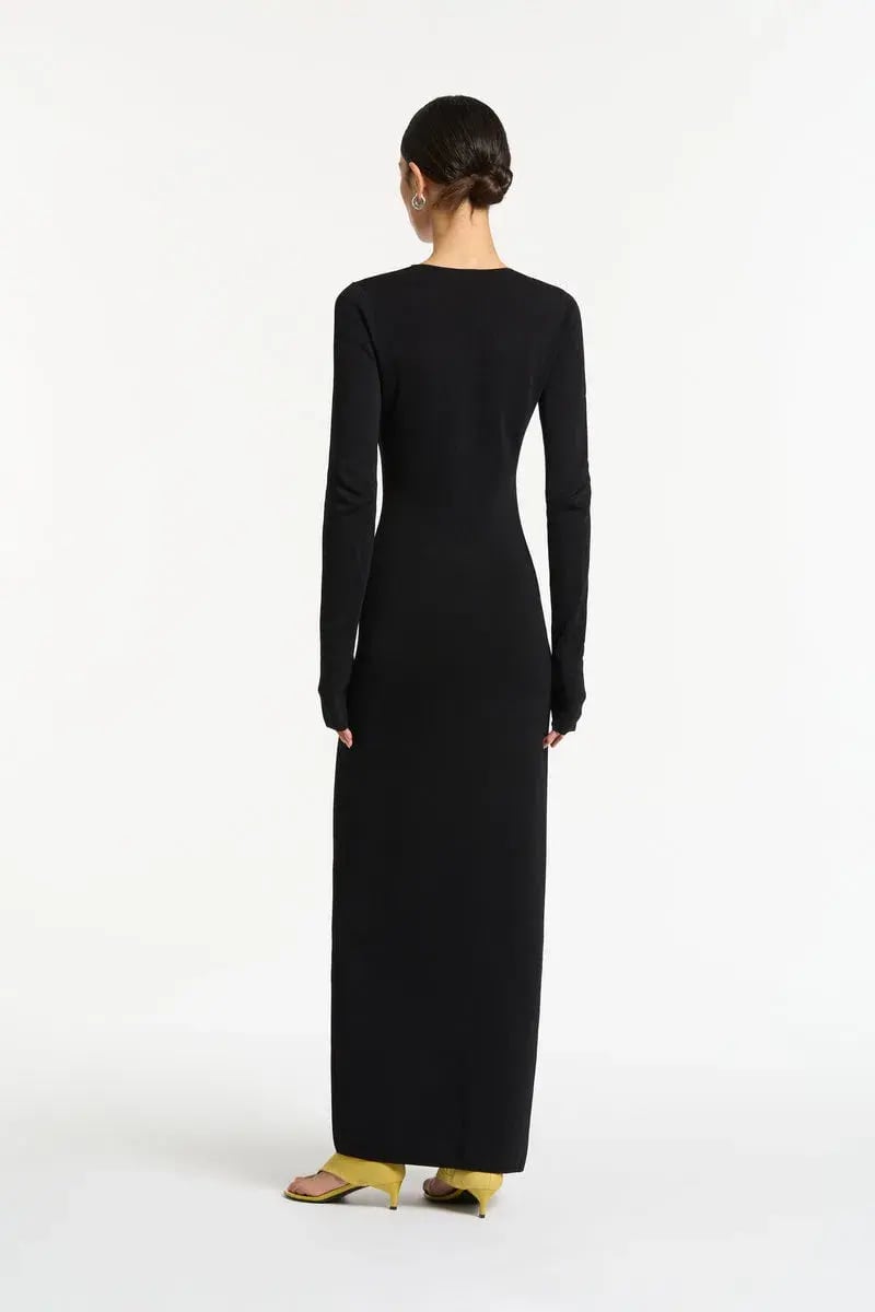 Sir the Label Kinetic Beaded Long Sleeve Maxi Dress Black Size 8 photo 4