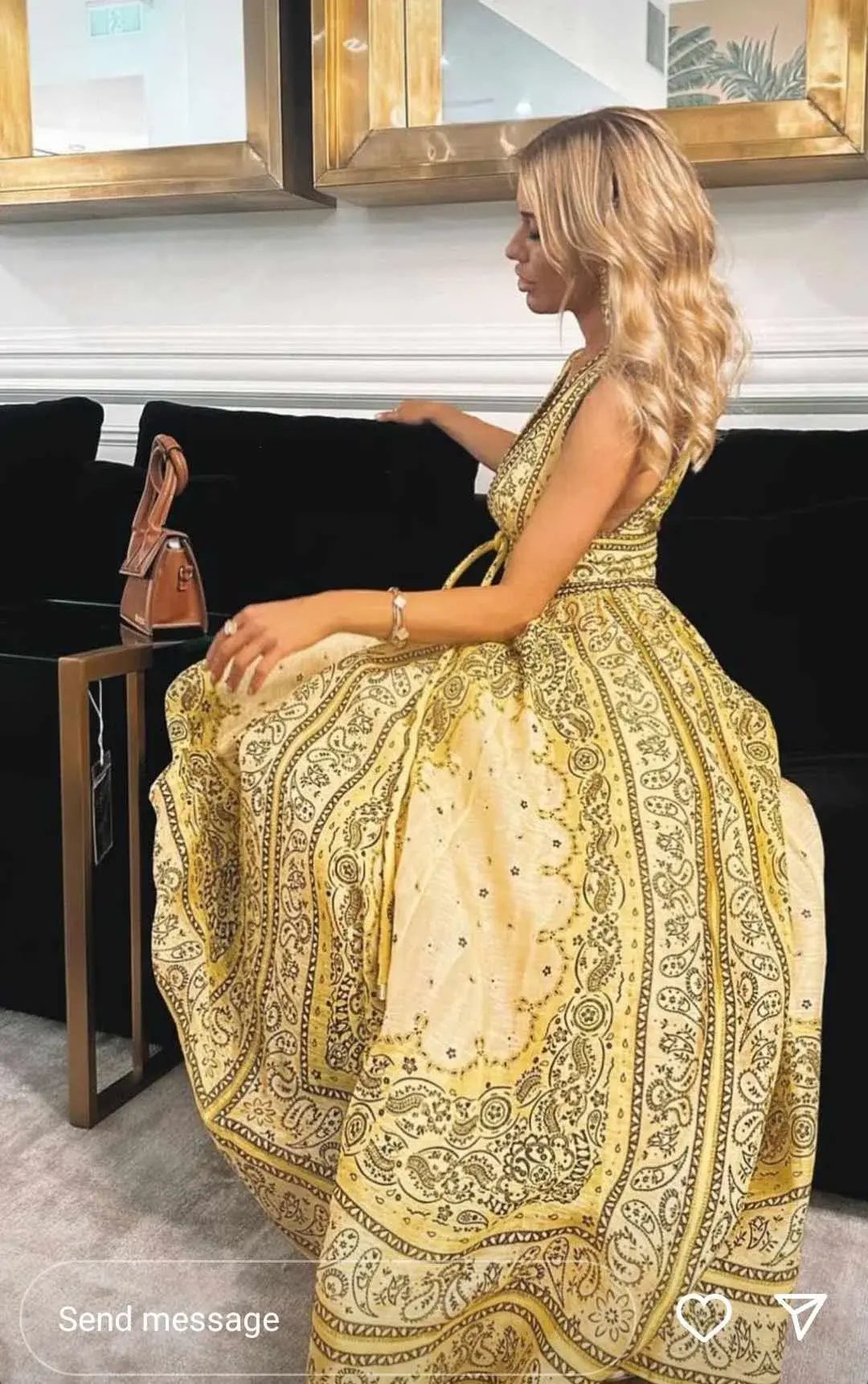 Zimmermann Matchmaker Bow Long Dress Yellow Bandana Print Size 0P / AU 6 photo 4