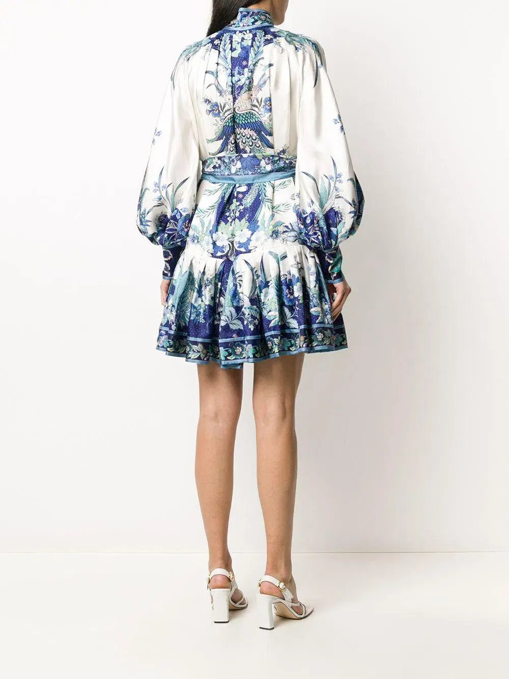 Zimmermann Glassy Placement Silk Mini Dress in Navy Phoenix Size 1 / AU 10 photo 3