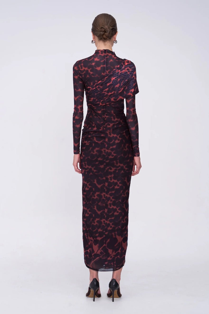Suboo Remi Tortoiseshell Maxi Dress - Chocolate photo 3