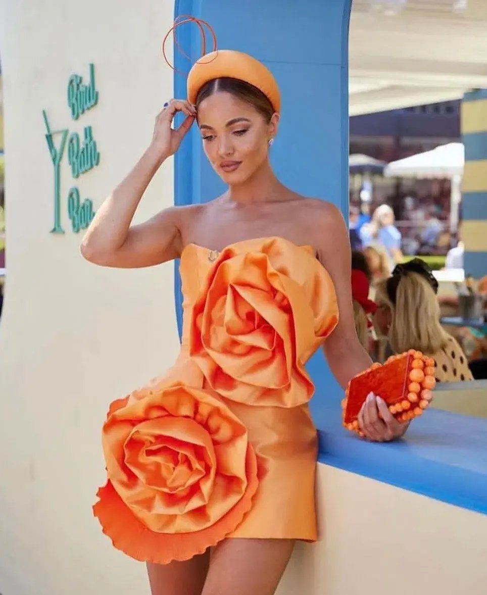 Eliya The Label Hayman Mini Dress Tangerine Size 10 photo 2