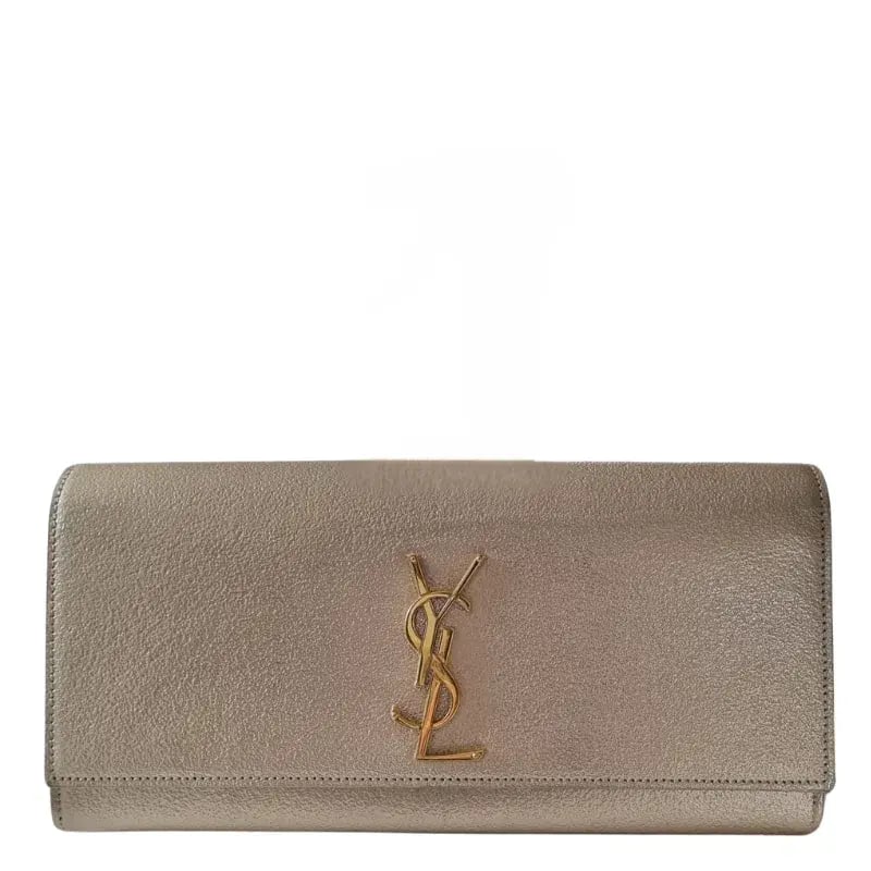 Saint Laurent YSL Kate Silver Clutch photo 2