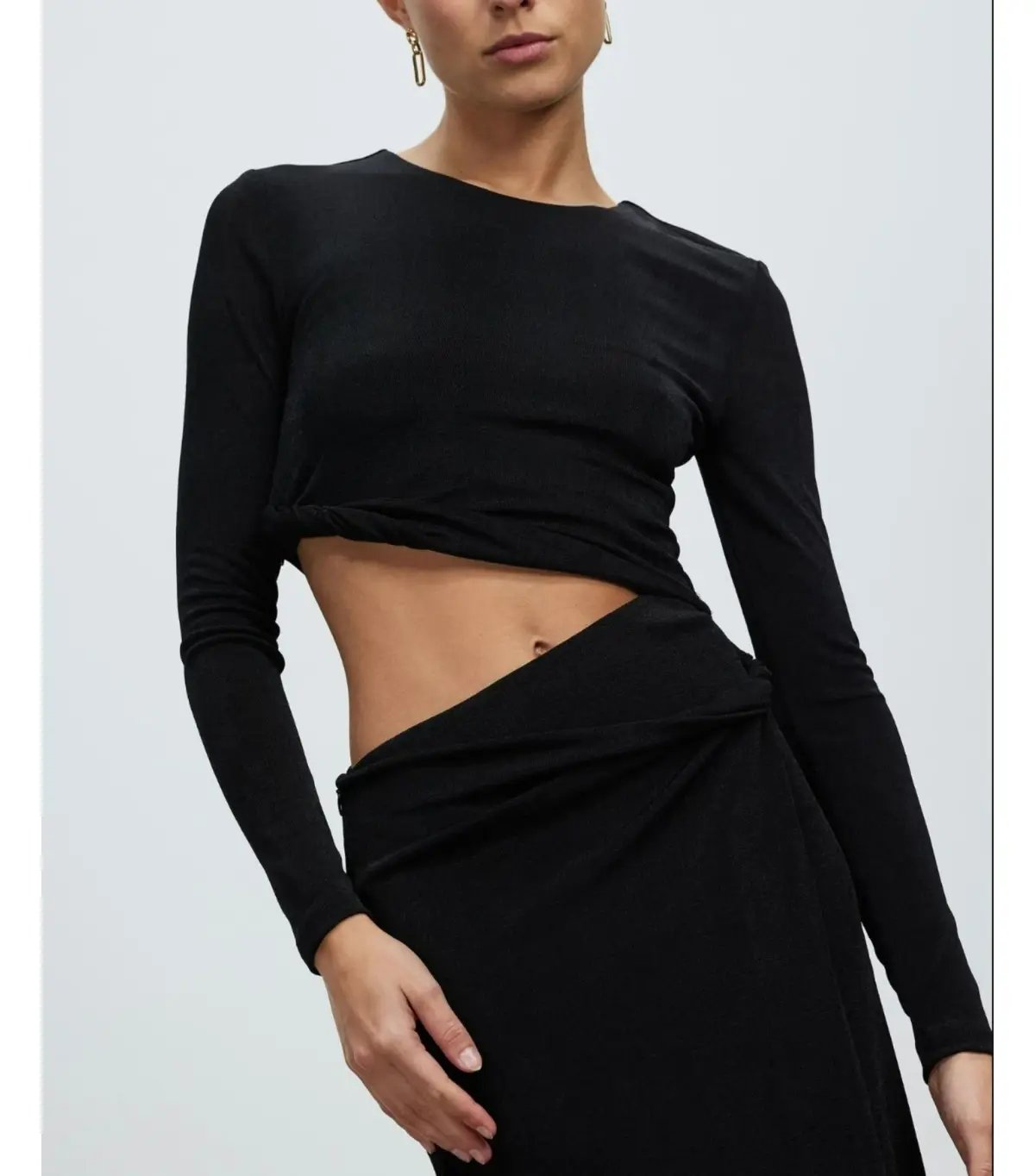 MISHA Arma Cut Out Midi Dress Black Size 6/XS photo 3