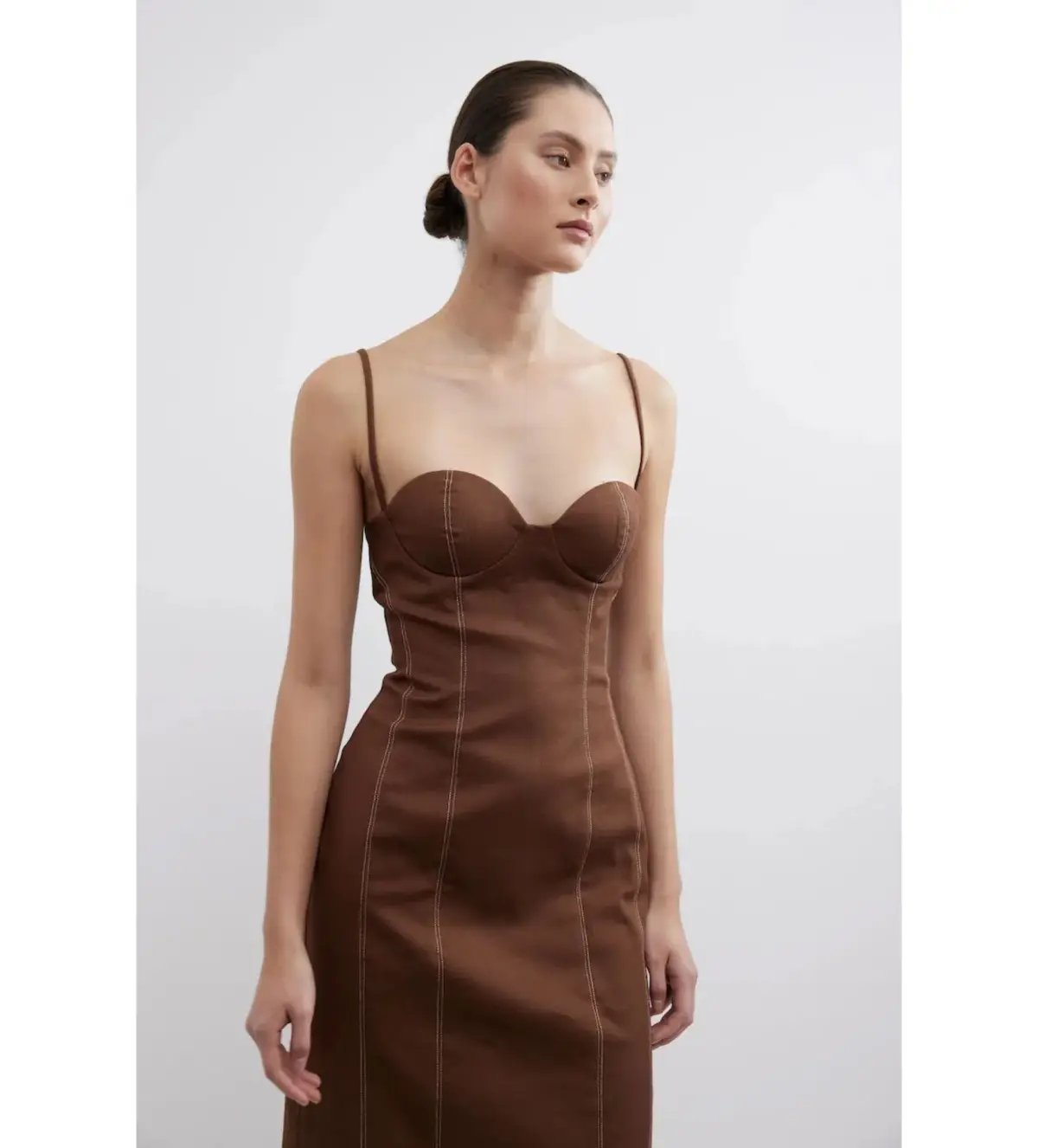 Pasduchas Aldo Midi Dress Fudge Size 10 photo 3