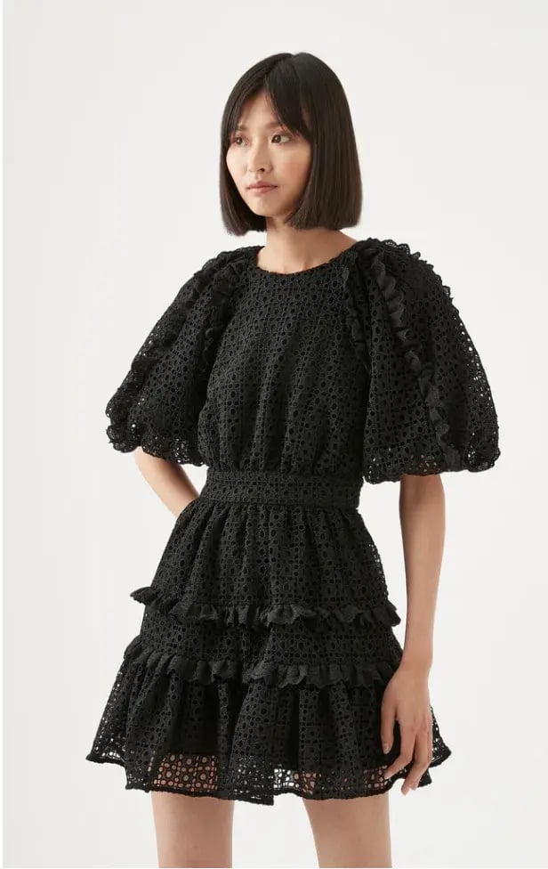 Aje Aveline Broderie Mini Dress Black Size 8 photo 2
