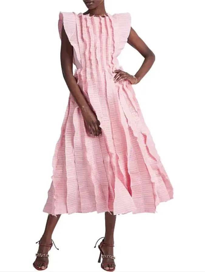 Aje Hybrid Midi Dress Rose Pink Size 10 photo 2