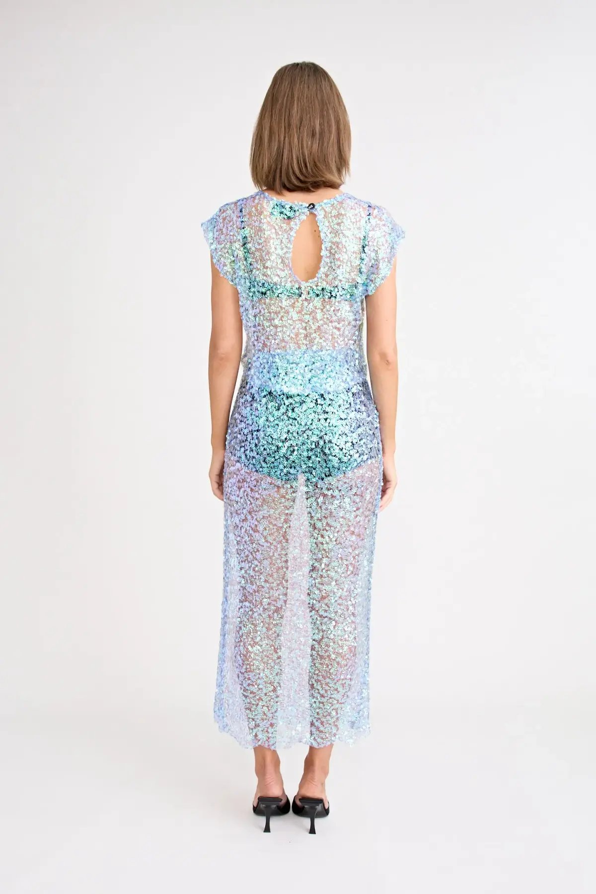 Pfeiffer Delphine Skirt in Aquamarine Sequin Size M / AU 10 photo 5