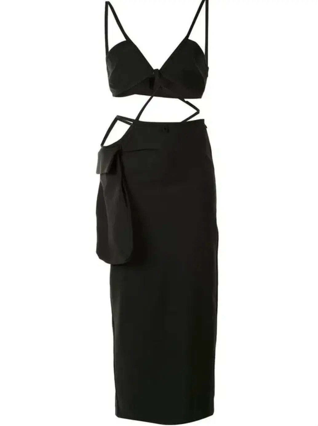 Christopher Esber Cross Bandeau Tie Dress Black Size 6 photo 3