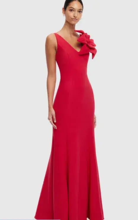 Leo Lin Eugenie Rosa Gown Red Size 8 photo 3