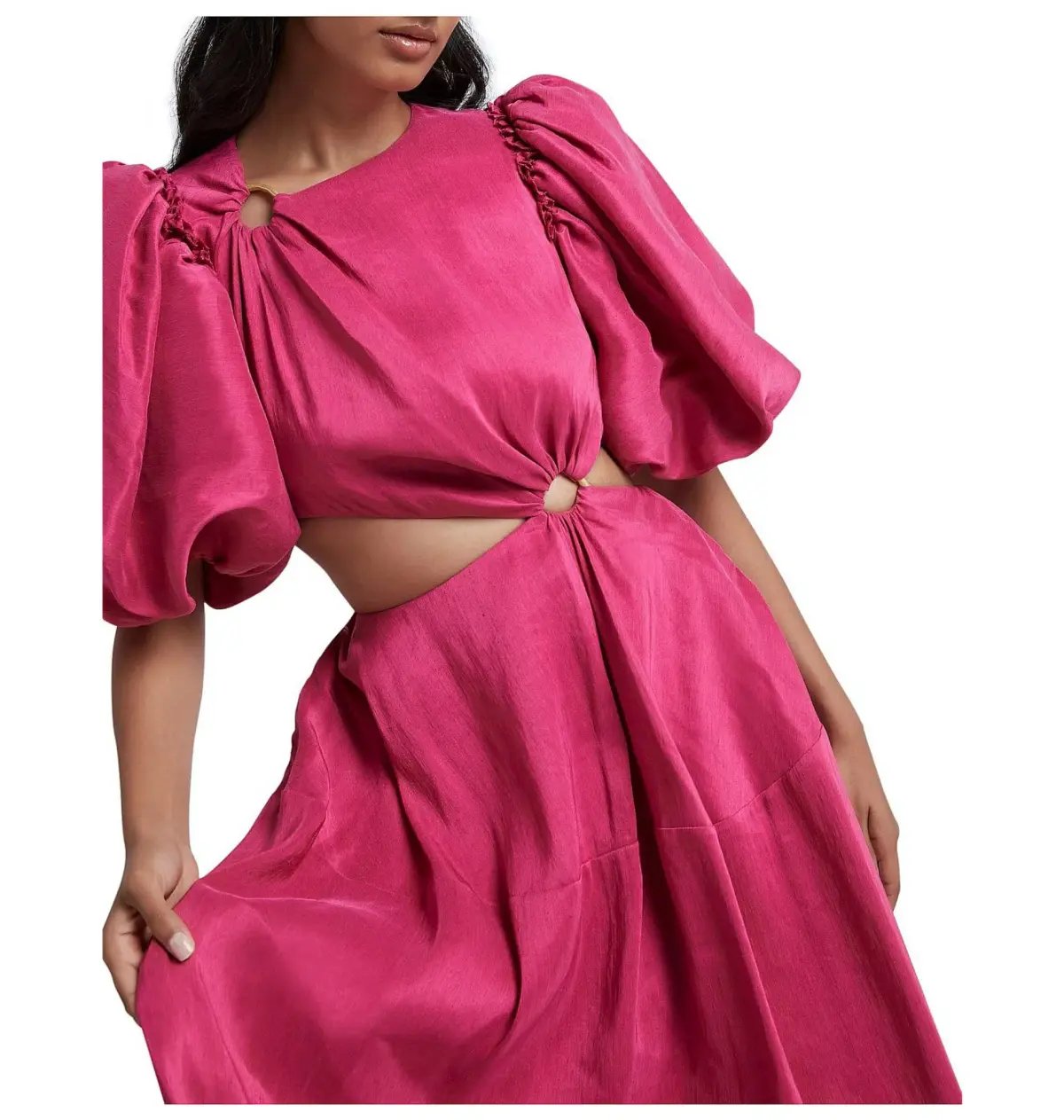 Aje Vanades Ring Cut Out Midi Dress Pink Size AU 8 photo 3