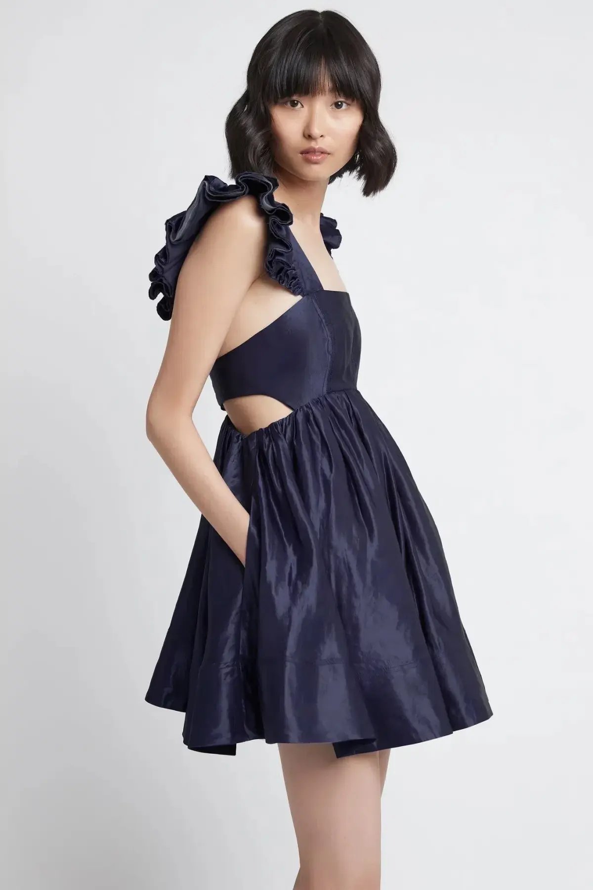 Aje Revitalise Frill Mini Dress Indigo Size 8 photo 2