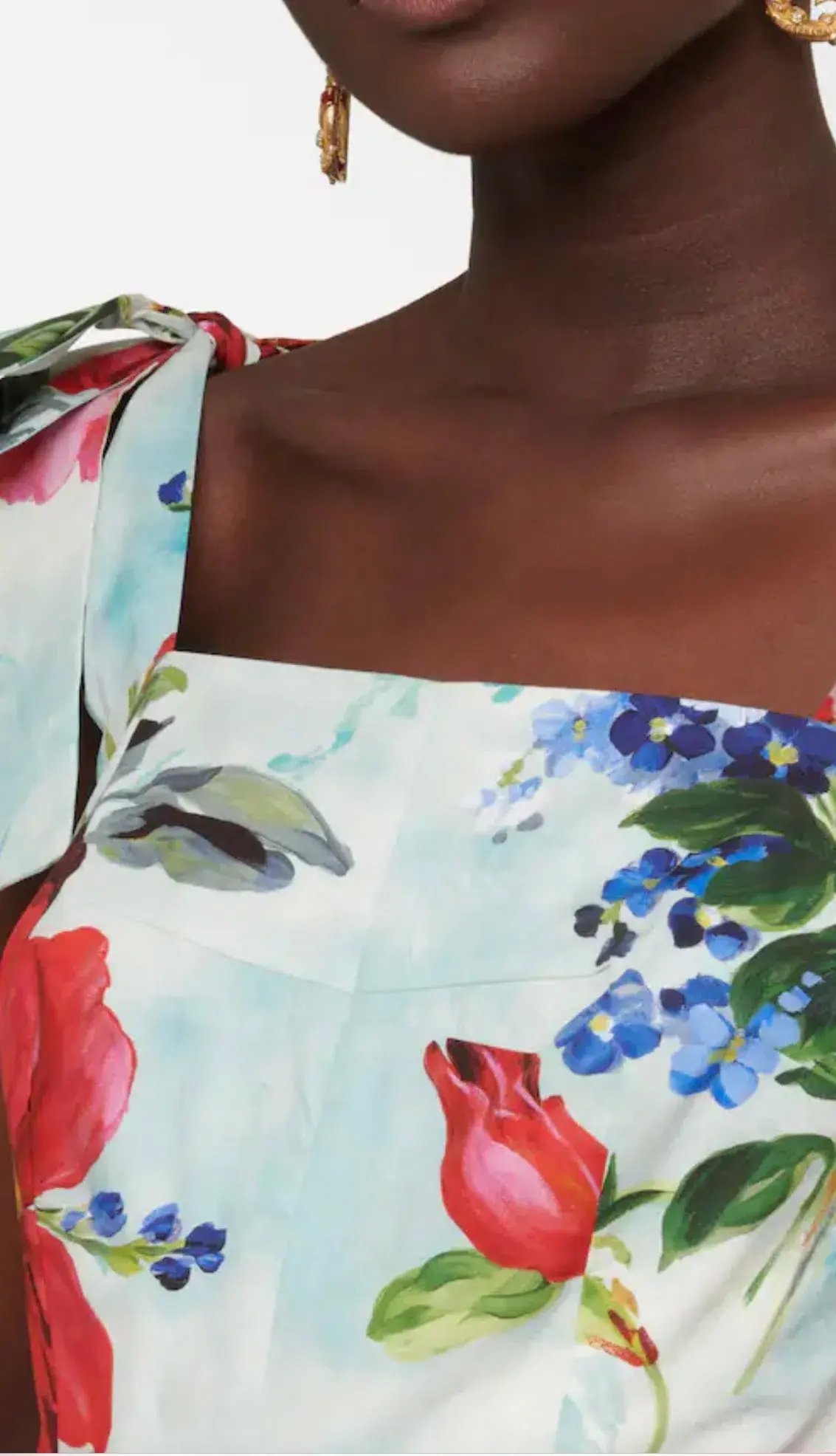 Dolce & Gabbana Cotton Poplin Mini Dress Floral Size 12 photo 4