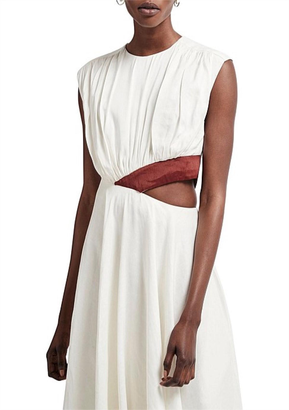 Aje Reflection Cut Out Dress Ivory Size 14 photo 2