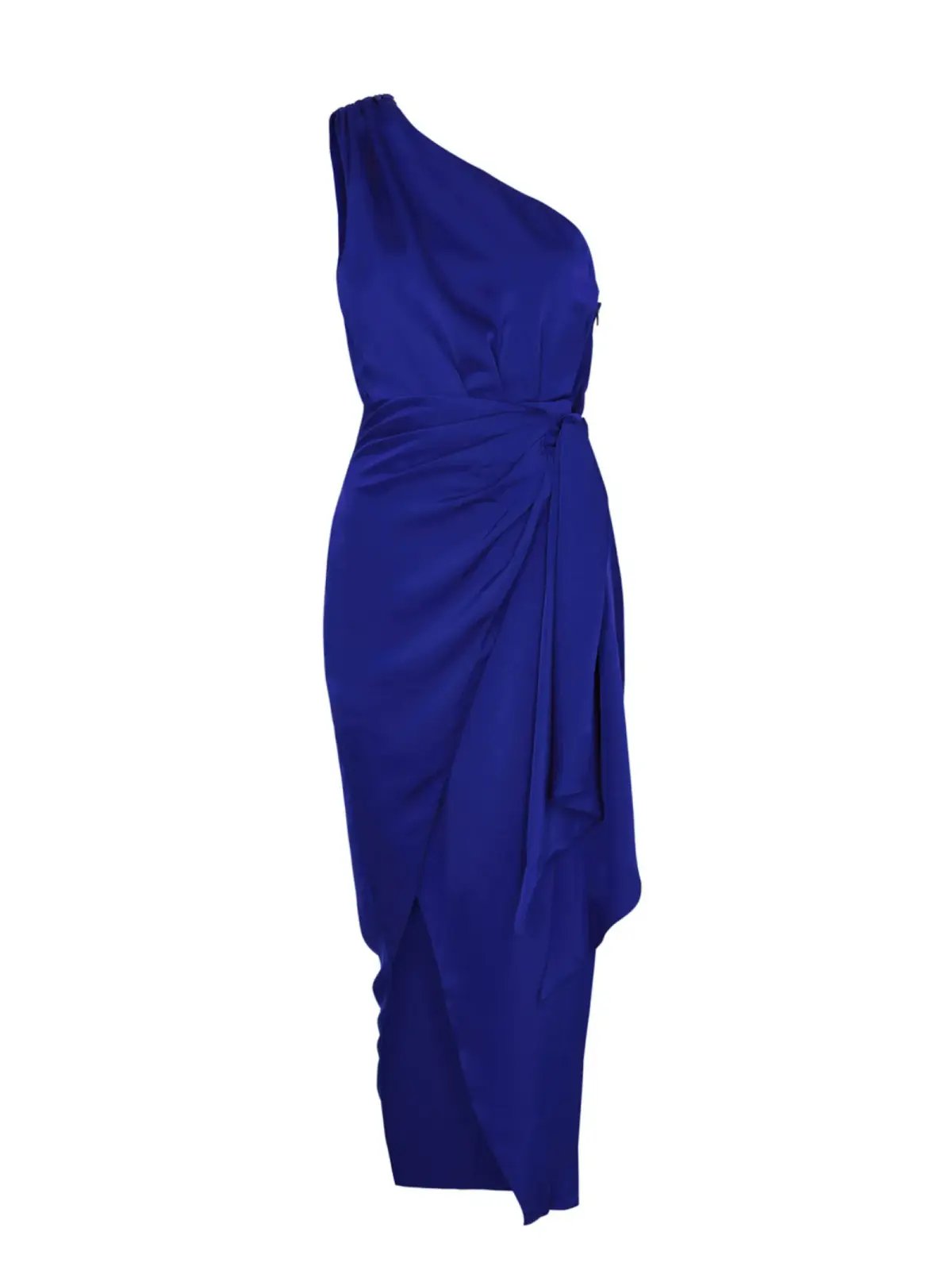 Misha Brooks Satin Midi Dress in Cobalt Blue Size 8 photo 4