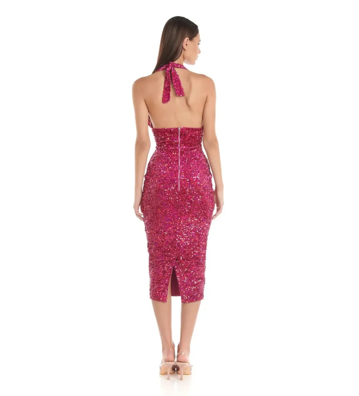 Eliya The Label  Emilee Dress Pink Sequin Size XL / AU 14 photo 3