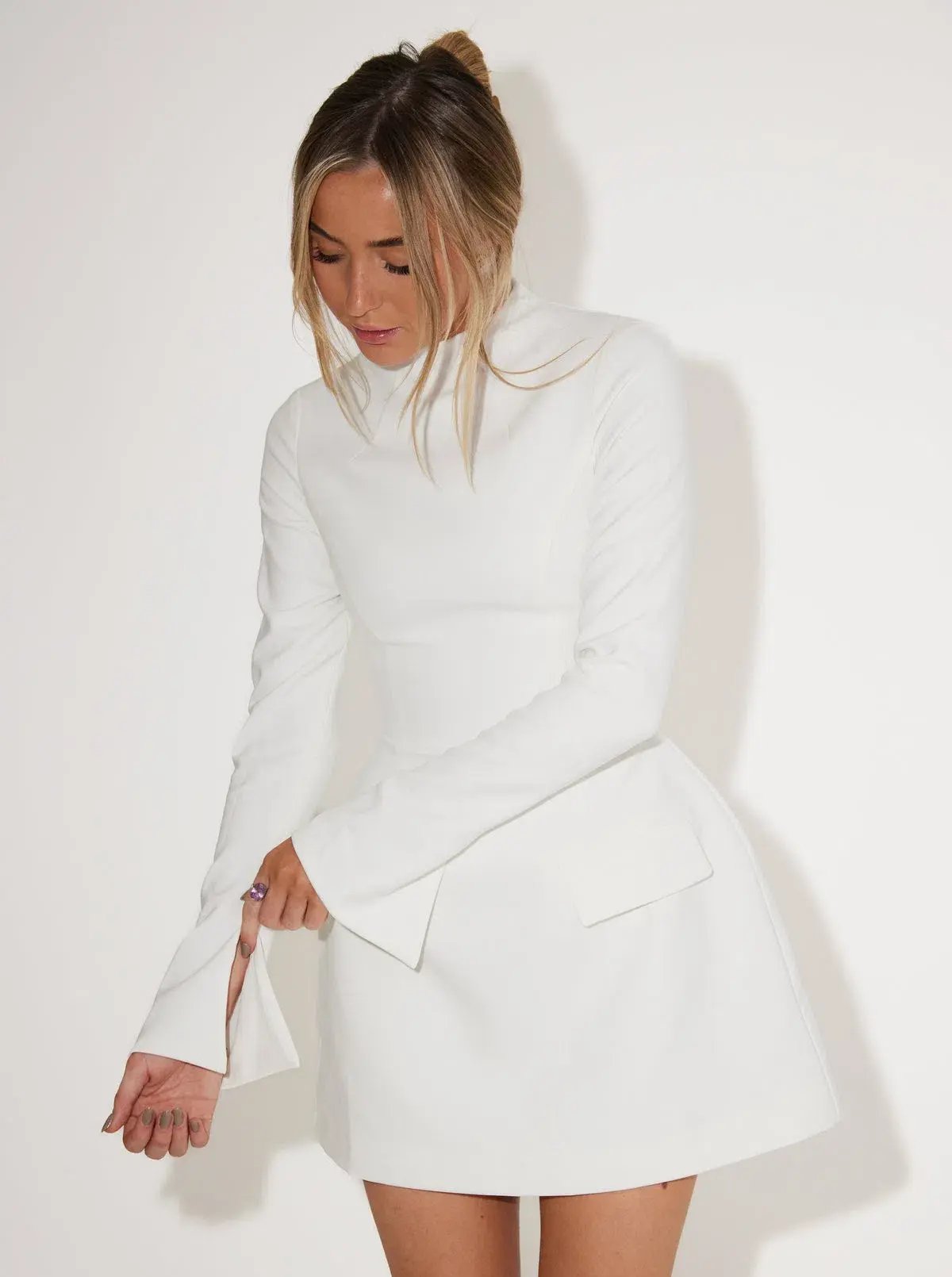 Odd Muse The Ultimate Muse Split Sleeve Mini Dress White Size 10 photo 2