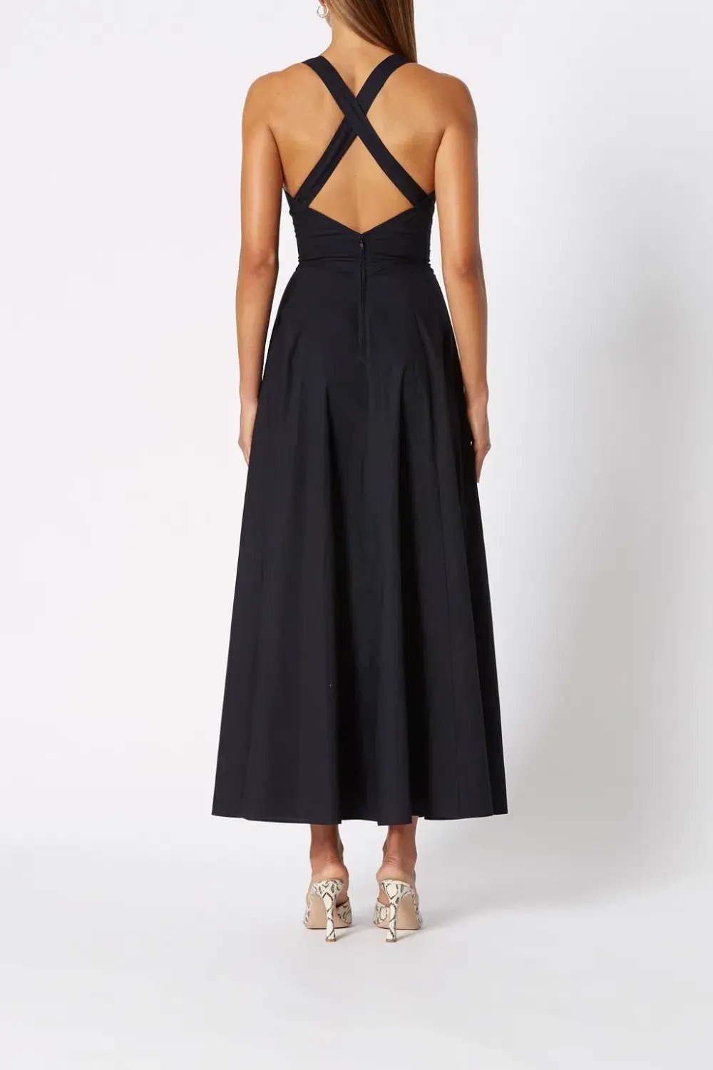 Scanlan Theodore Cotton Crossback Dress Navy Size 8 photo 3
