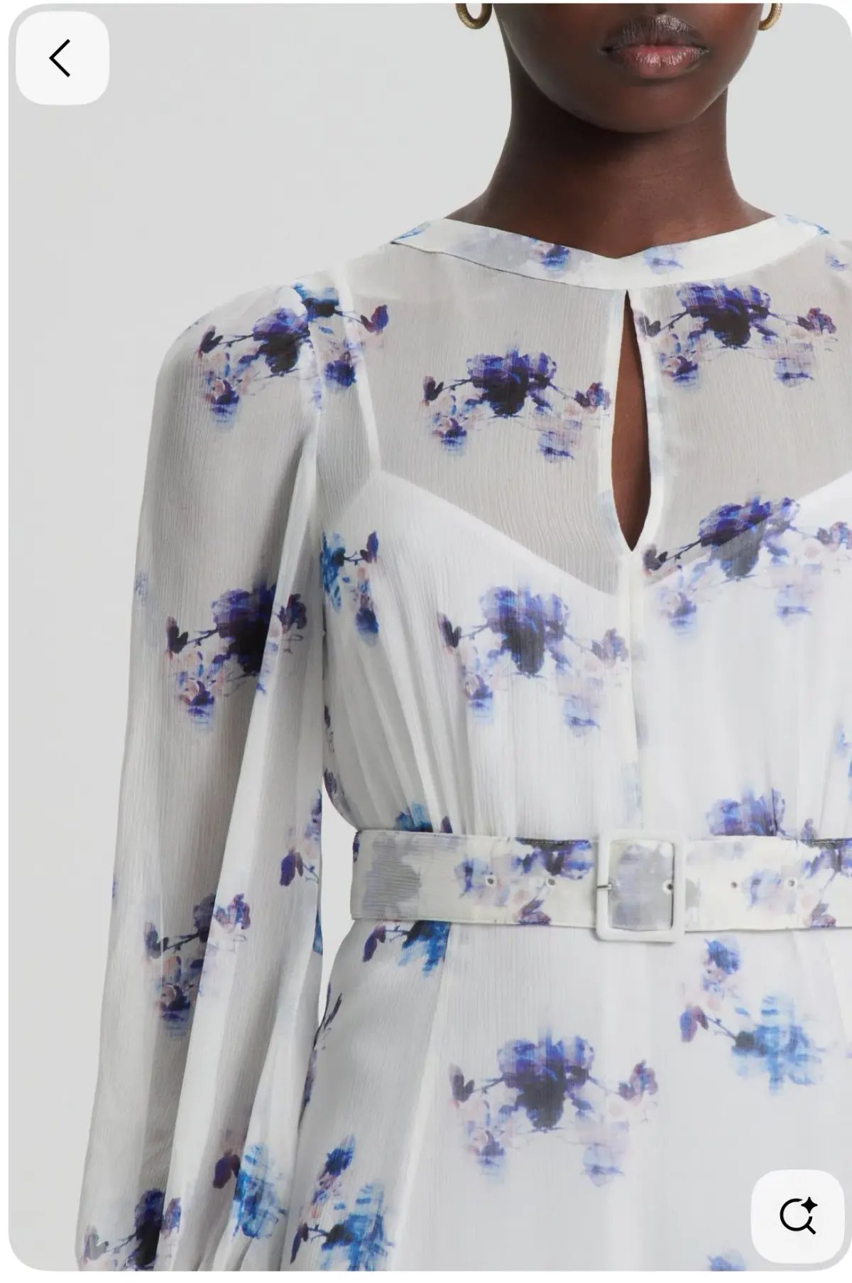 Scanlan Theodore Silk Georgette White Ink Dress Size 8 photo 2