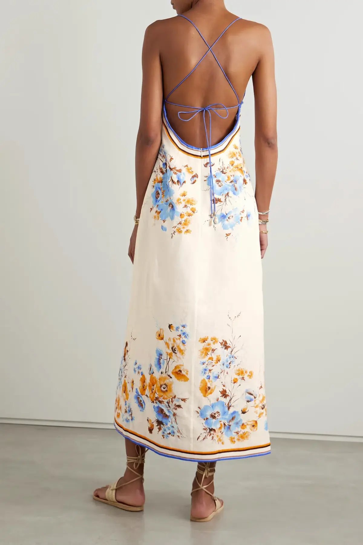 Zimmermann  Halcyon Printed Linen Midi Dress Floral Size 2 / AU 12 photo 2