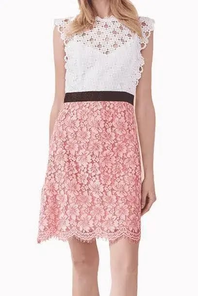 Sandro Gab Lace Mini Dress Pink Size 8 photo 5