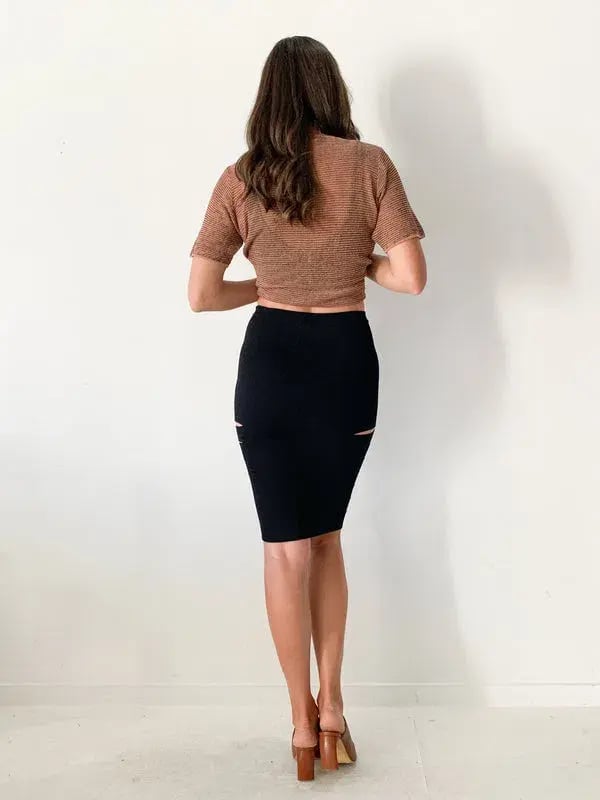 Dion Lee Crepe Cut Out Midi Skirt Black Size 8 photo 3