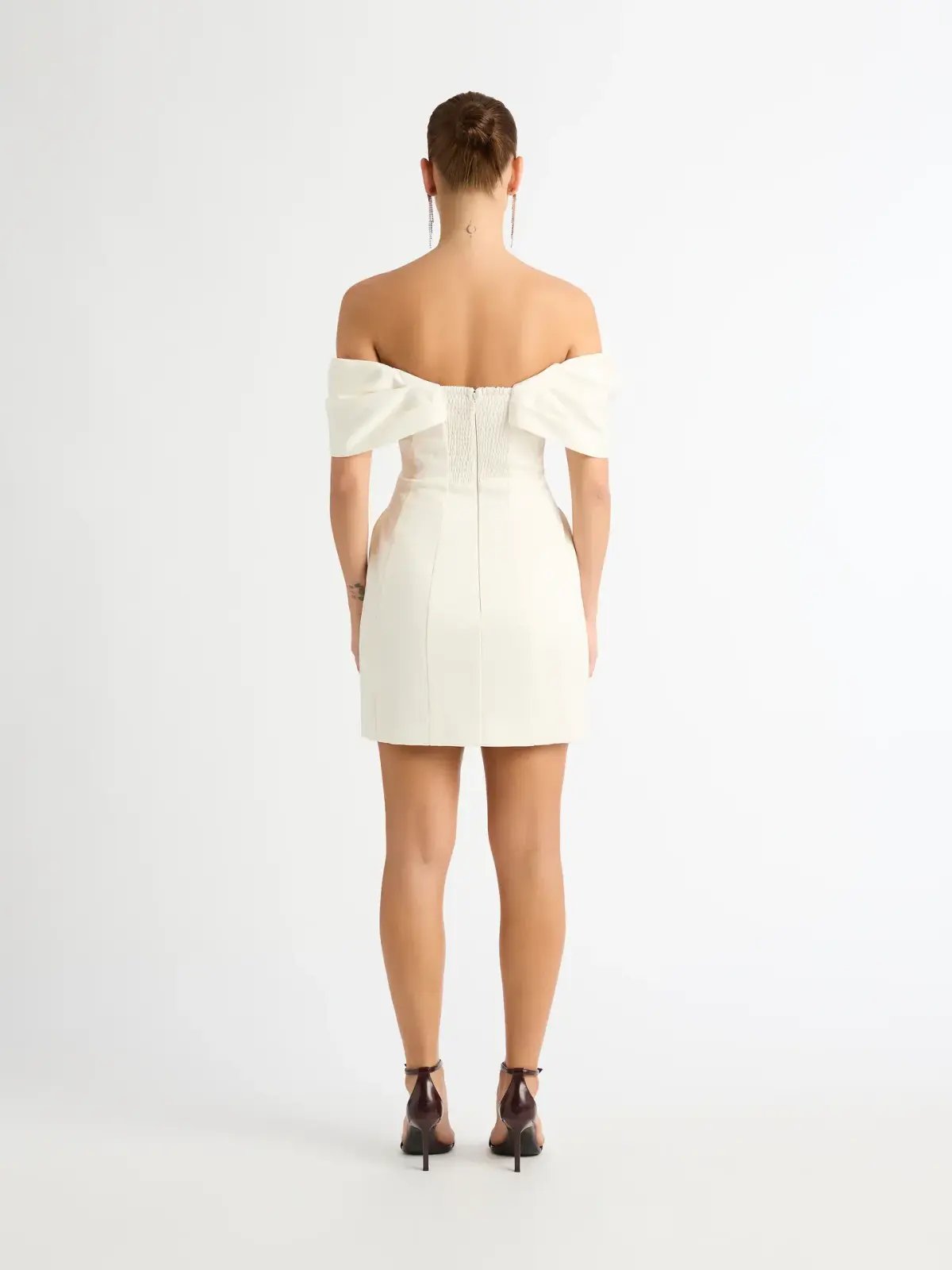 Sheike Nour Cream Mini Dress in White Size AU 10 photo 3