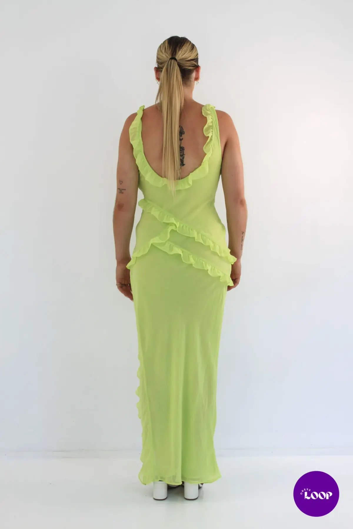 House of CB Pixie Ruffle Maxi Dress Lime Size XS / AU 6 photo 4
