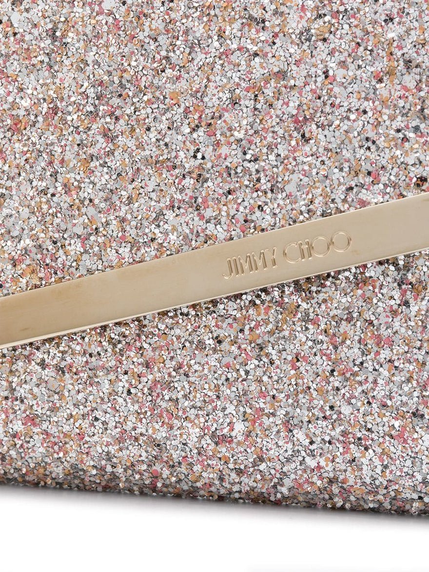 Jimmy Choo Emmie Glittered Leather Clutch photo 2