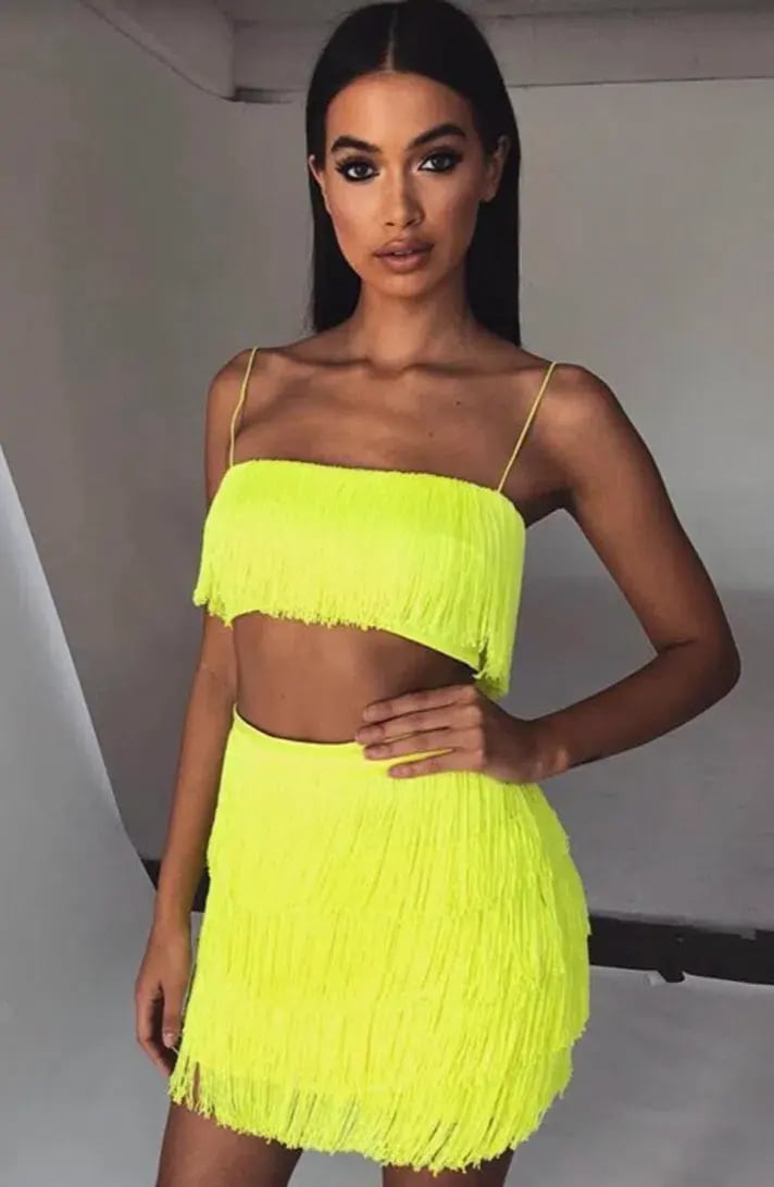 Meshki Sofia Fringe Set Yellow Size M/AU 10 photo 2