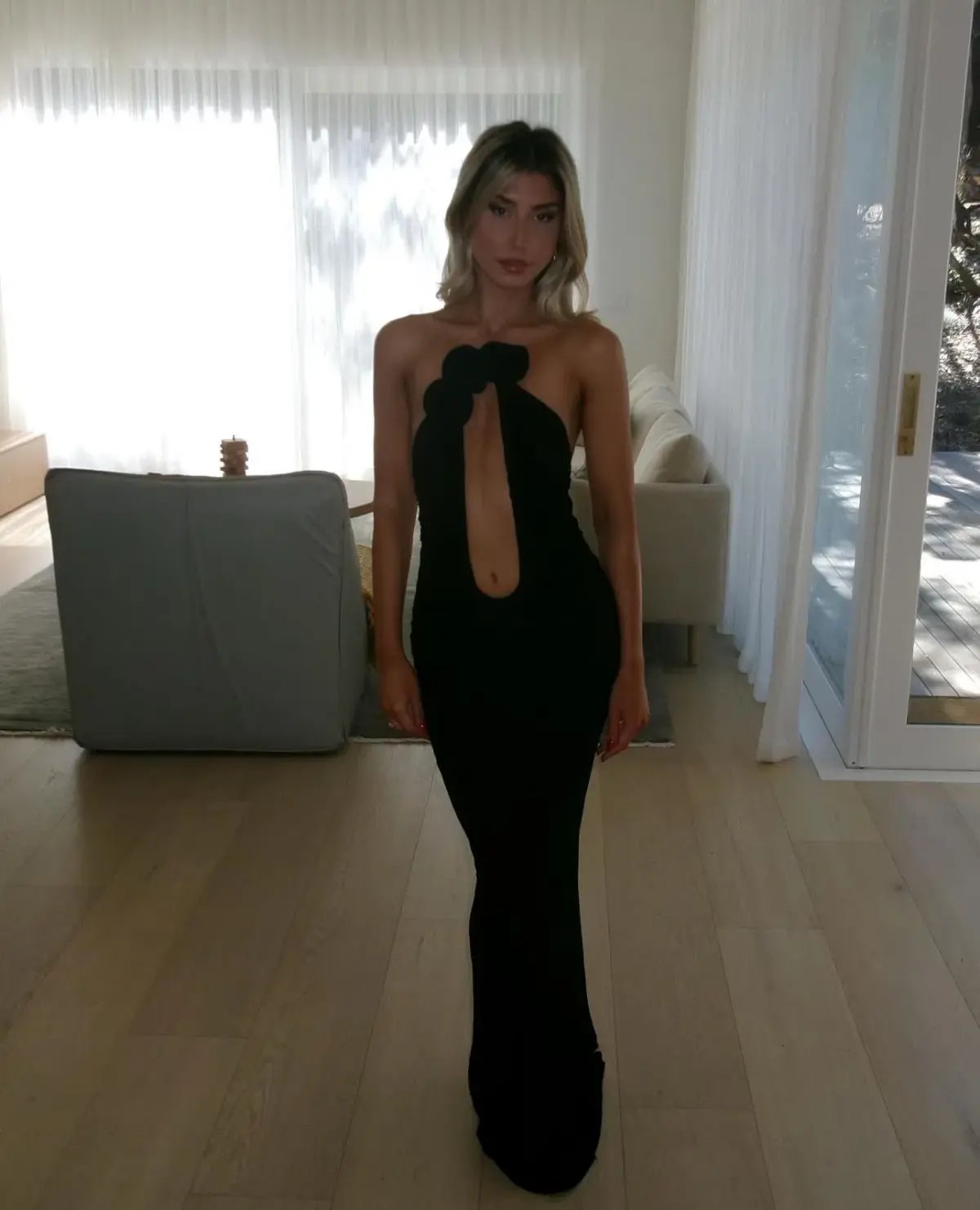 Magda Butrym Strapless Plunge Maxi Dress Black Size 6 photo 5