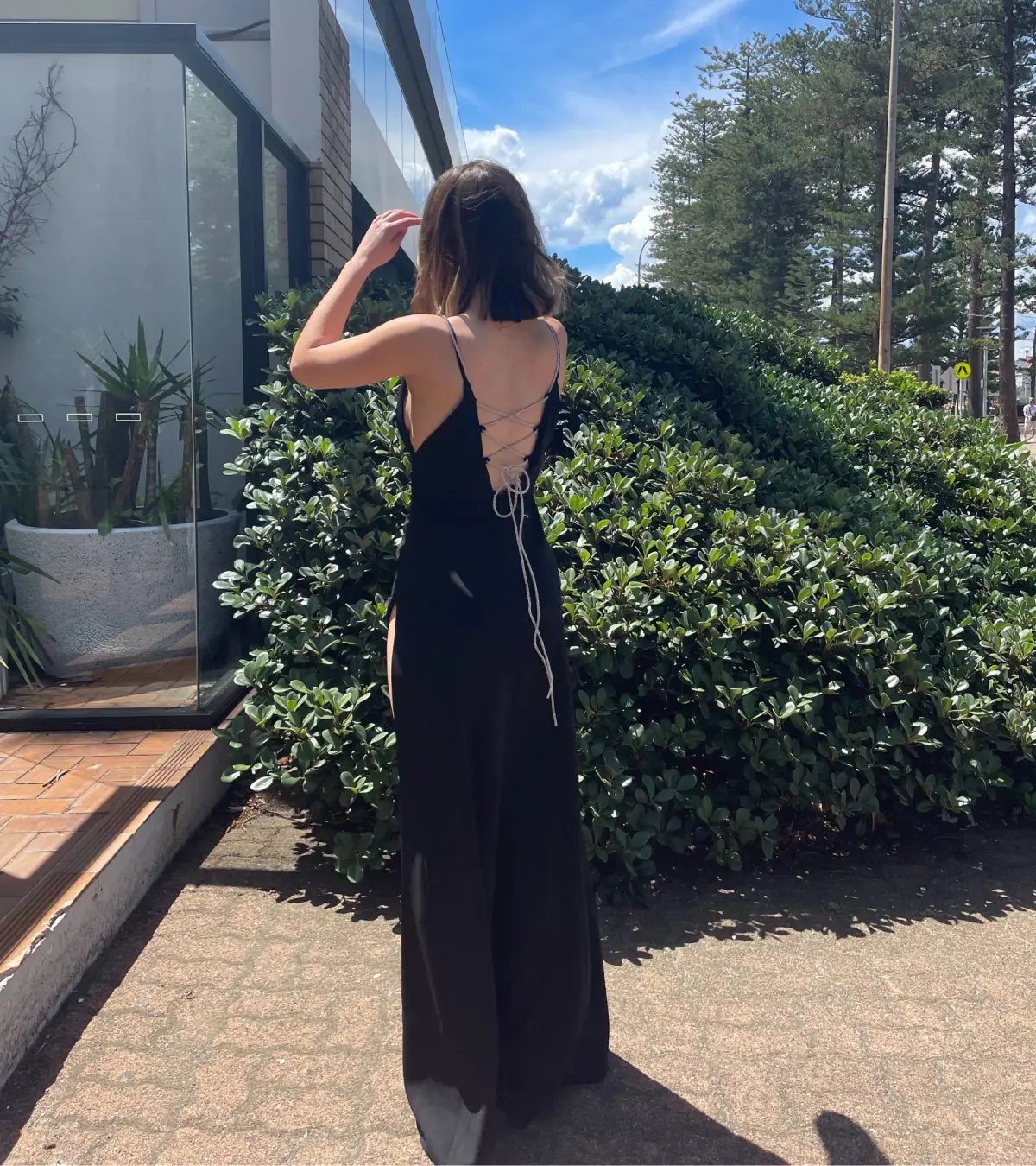 Alamour The Label Irma Low Neck Gown Black Size 6 photo 5