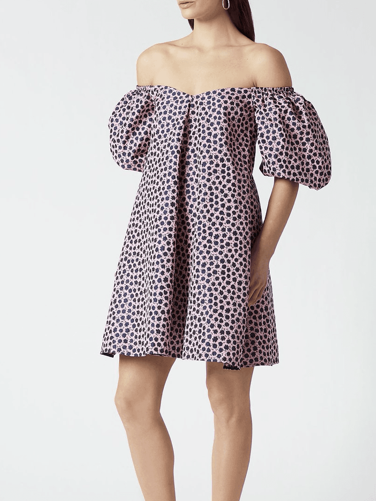 Scanlan Theodore Floral Trapeze Mini Dress Pink Size 6 photo 4