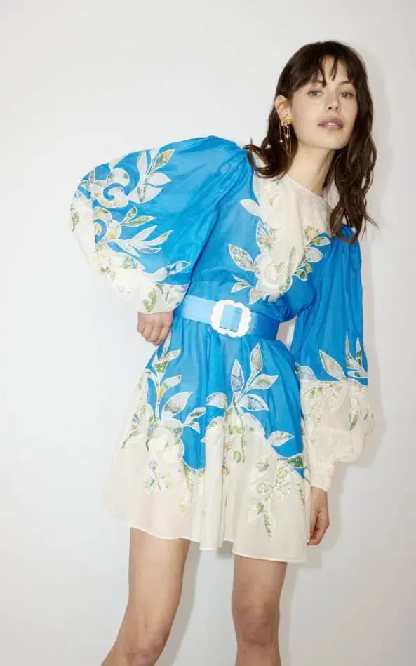 Alemais Rita Embroidered Mini Dress Blue Size XS / AU 6 photo 5