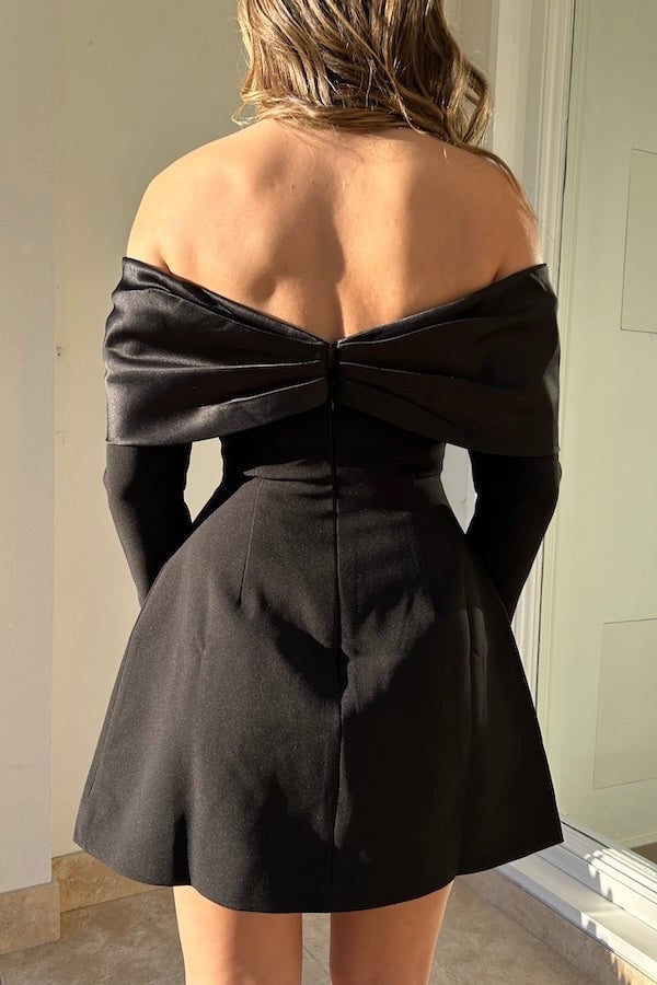 ODD MUSE THE ULTIMATE MUSE BOW MINI DRESS - BLACK photo 2