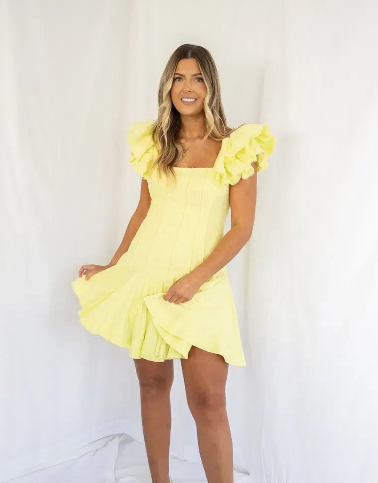 Aje Breathless Frill Sleeve Mini Dress Size AU 10 photo 3