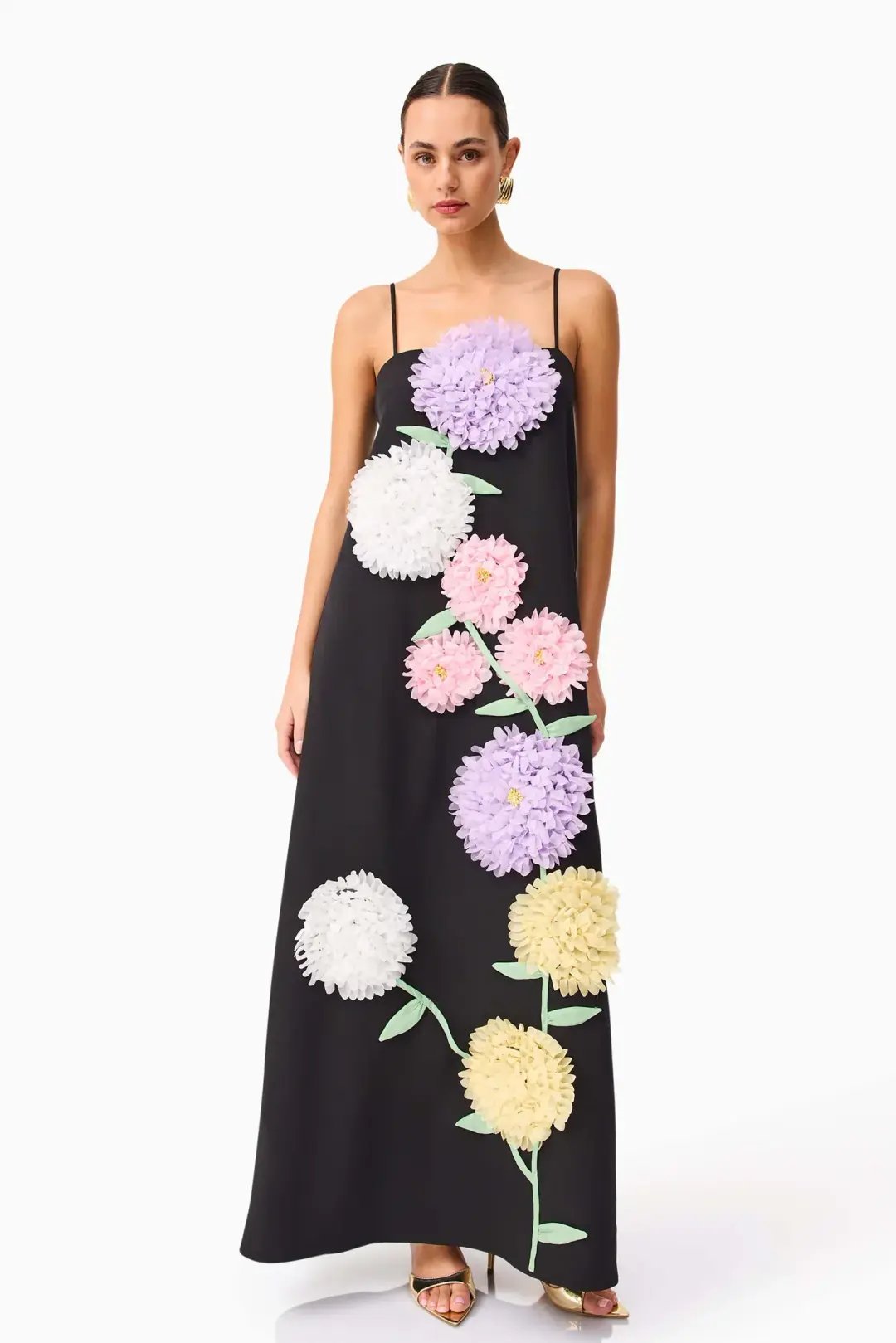Elliatt Buttercup Embroidered Maxi Dress size 8 Black photo 3