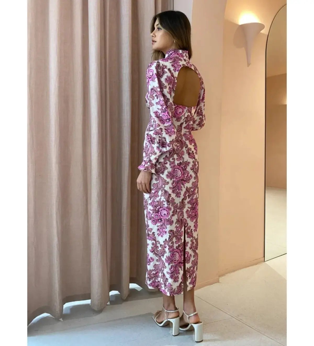 Alemais Isla Midi Dress in Magenta Size AU 12 photo 7