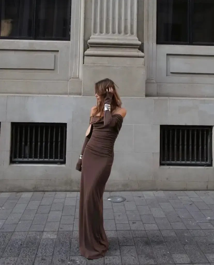 Benni Lorena Maxi Dress in Ash Brown Size 8 photo 3