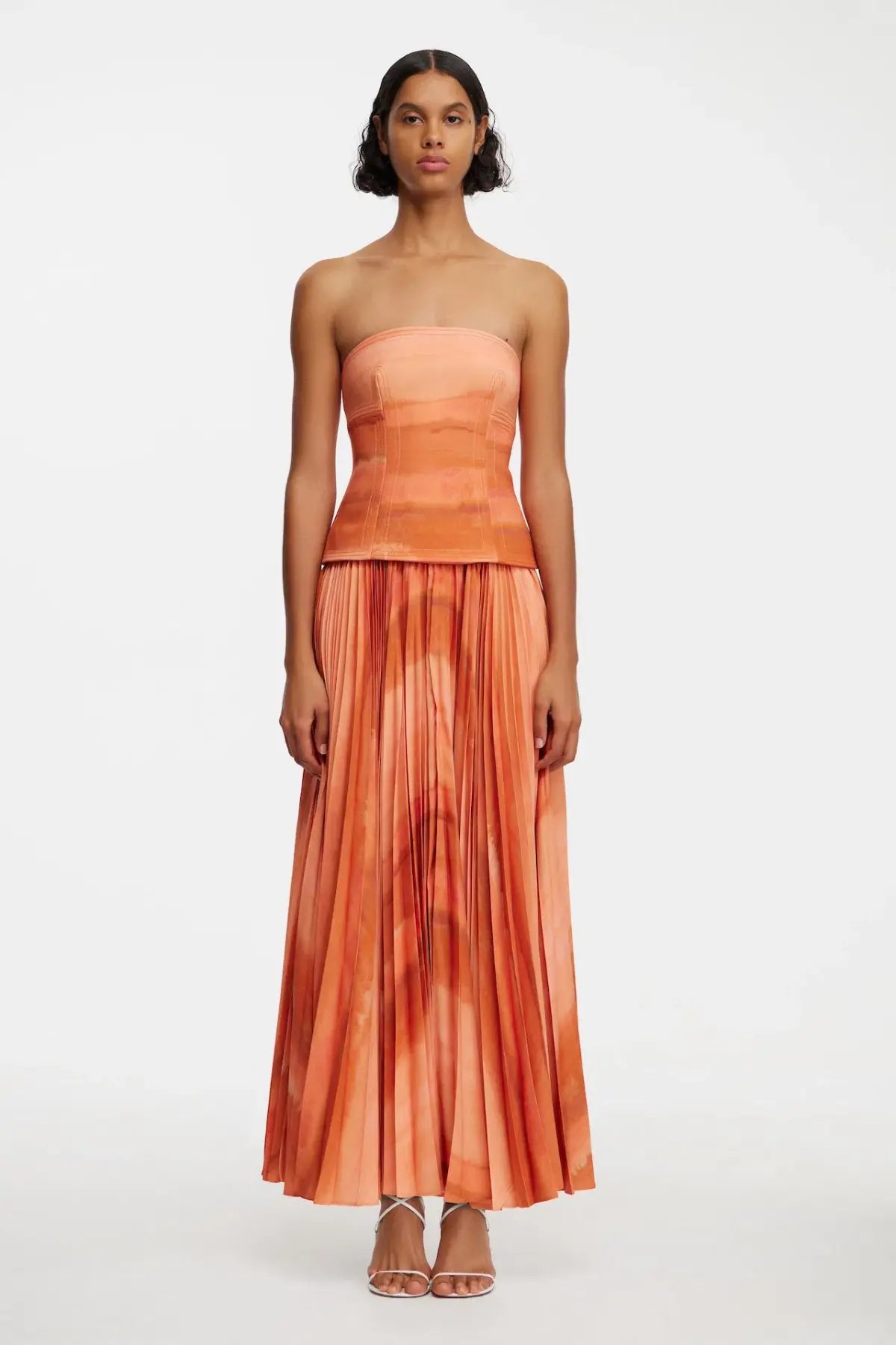 Acler Brayswick Midi Dress Melon Watercolour Size 10 photo 3