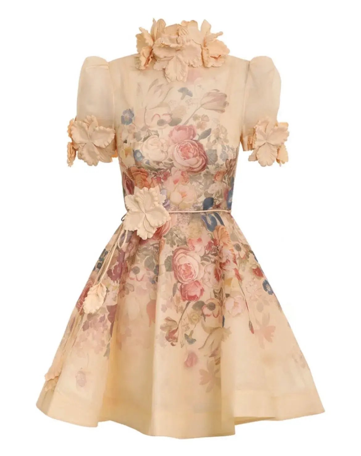 Zimmermann Luminosity Lift Off Flower Mini Dress Morisot Cream Print Size 1 / AU 10 photo 3