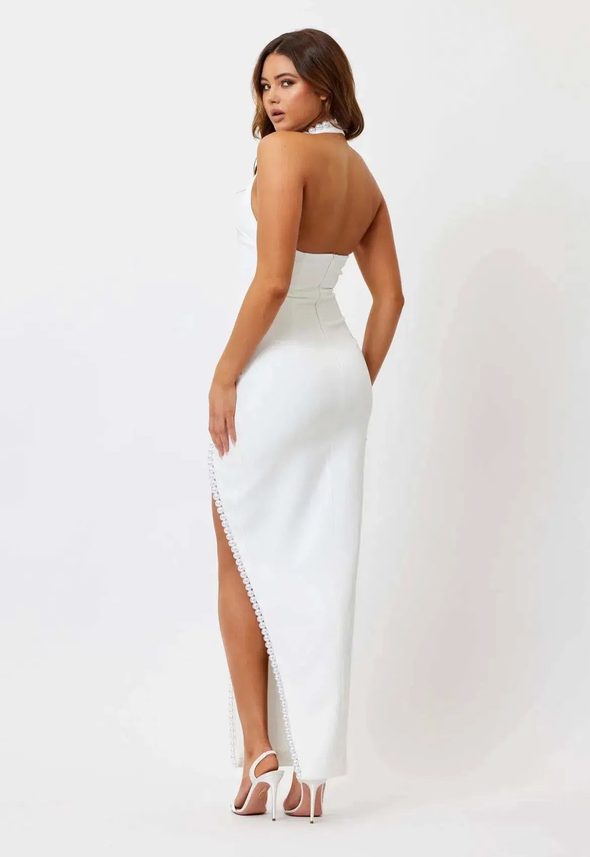 Bianca and Bridgett Laura Pearl Dress White Size 10 photo 3
