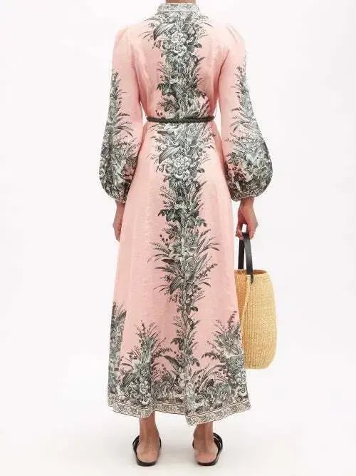 Zimmermann Moonshine Billow Long Dress Pink Size 1 photo 2
