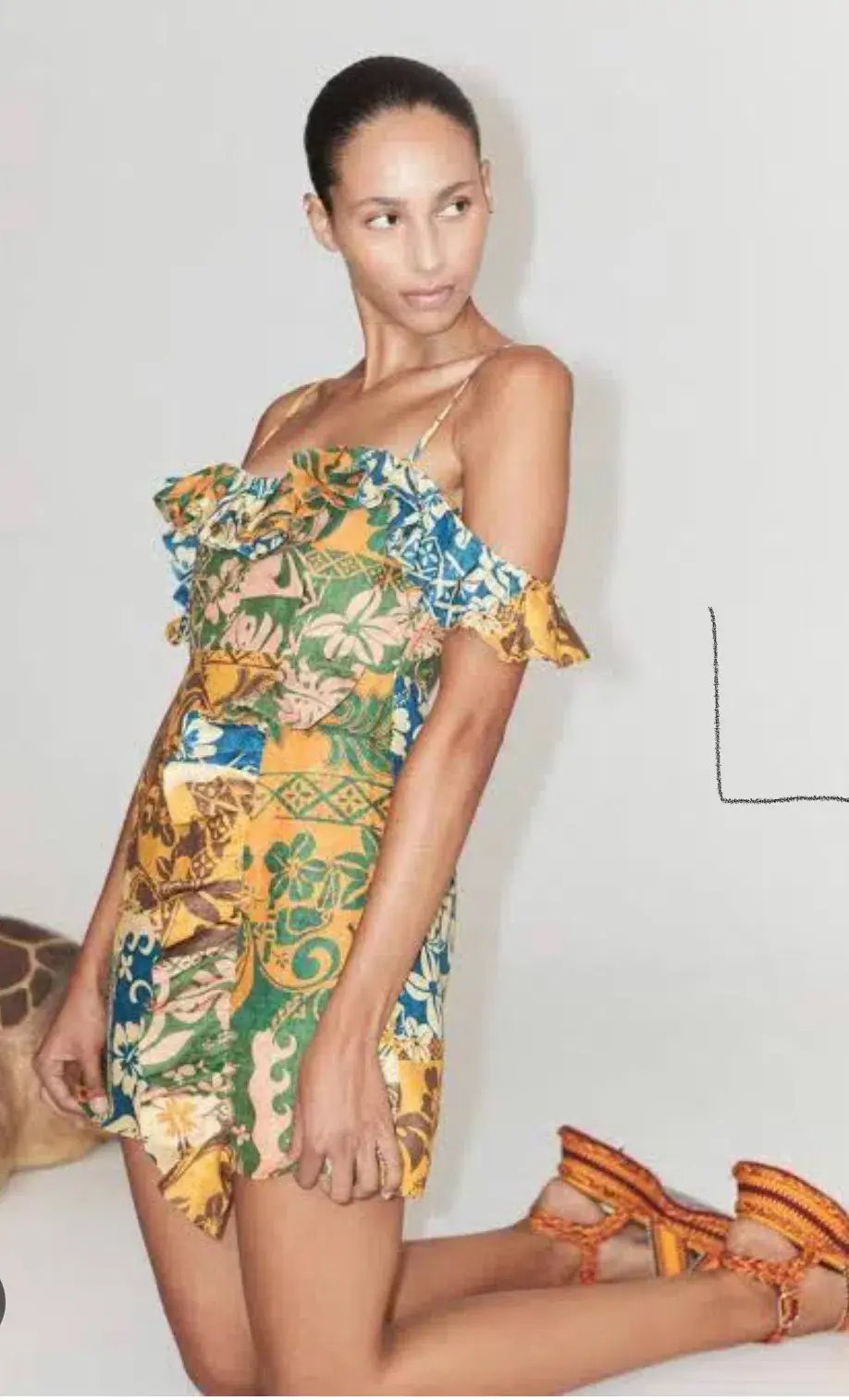 Alemais Archie Flounce Mini Dress Print Size 10 photo 4