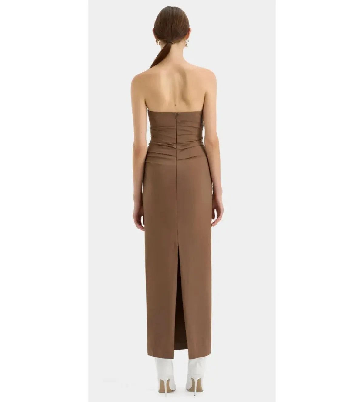 Sir the Label Alba Strapless Gown in Mocha Size AU 8 photo 3