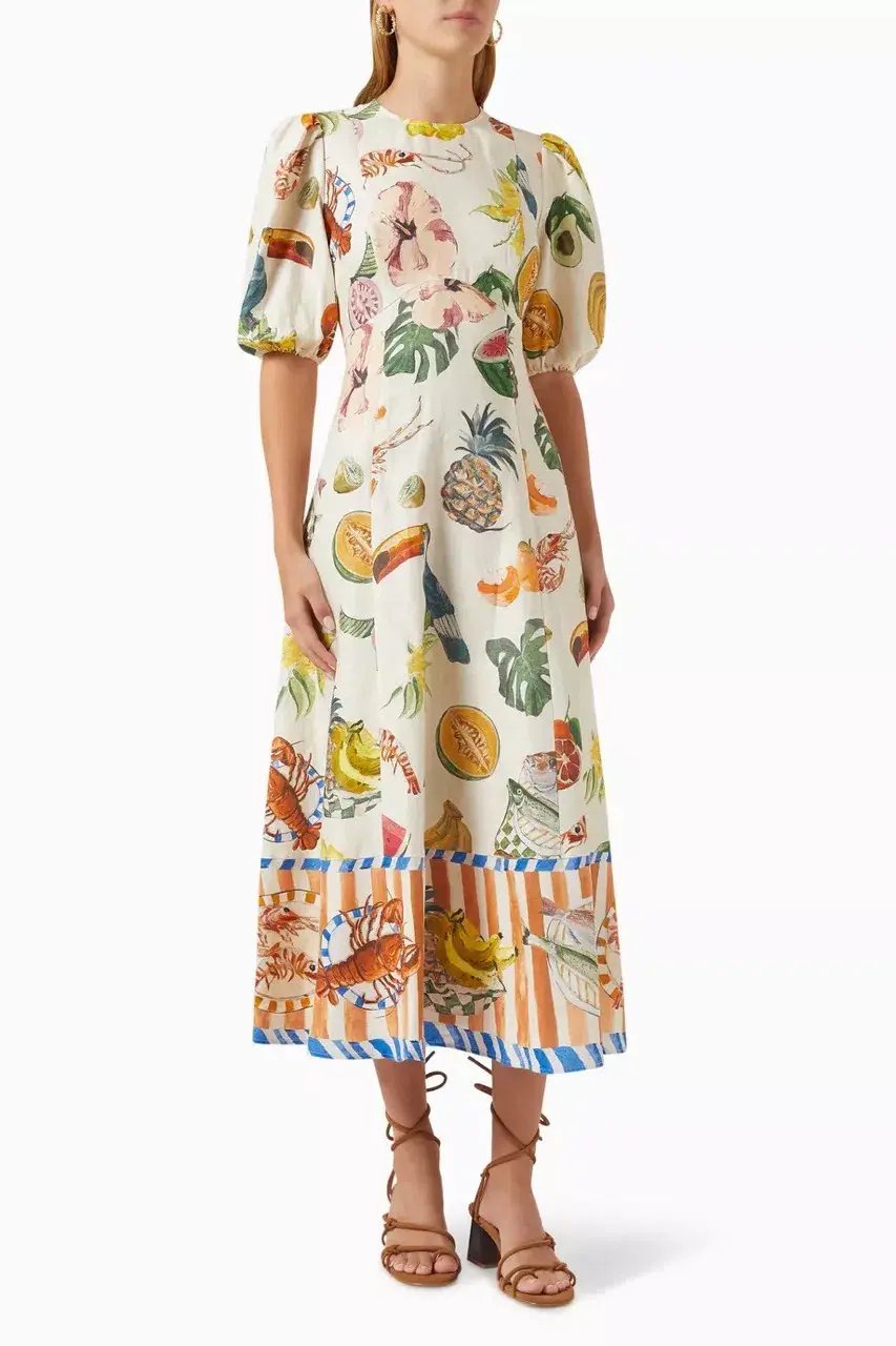 Alemais Theo Midi Dress Multi Size 12 AU photo 5