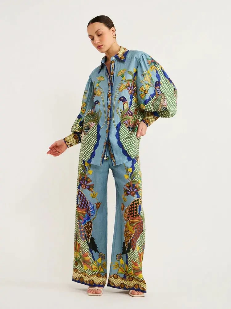 Alemais Gilly Shirt & Pant Set Misty Blue Size AU 6 photo 11