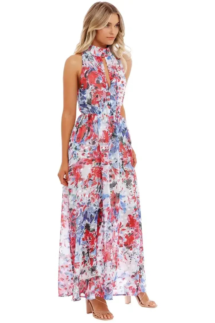 Sofia Irina Halter Gown Spring Flora Multi Print size 10 photo 2