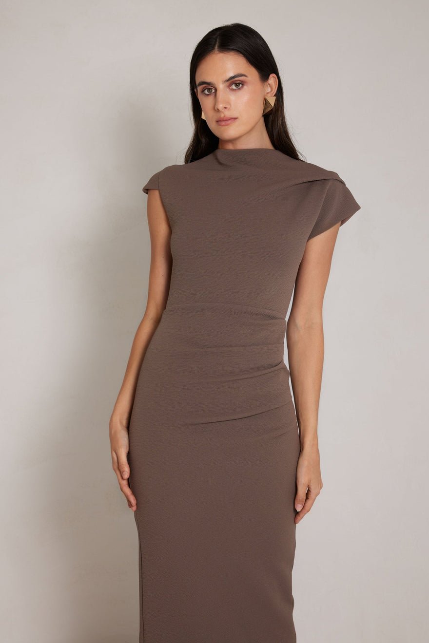 Elle Zeitoune Milani Midi Dress - Latte photo 3